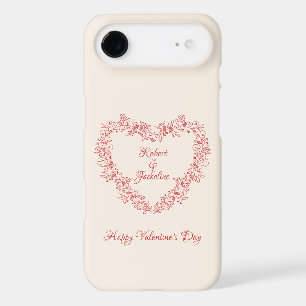 Élégant Chic Floral Coeur Rouge Saint Valentin