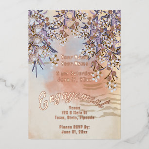 Elegant Chic Floral Engagement Invitation