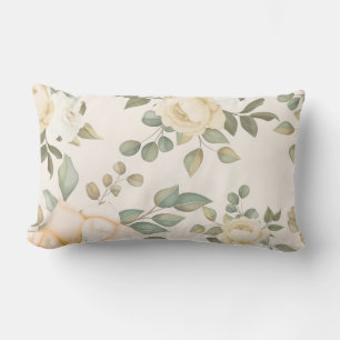 Elegant chic floral lumbar pillow