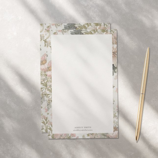 Elegant Chic Floral Monogram Stationery Paper (Creator Uploaded)