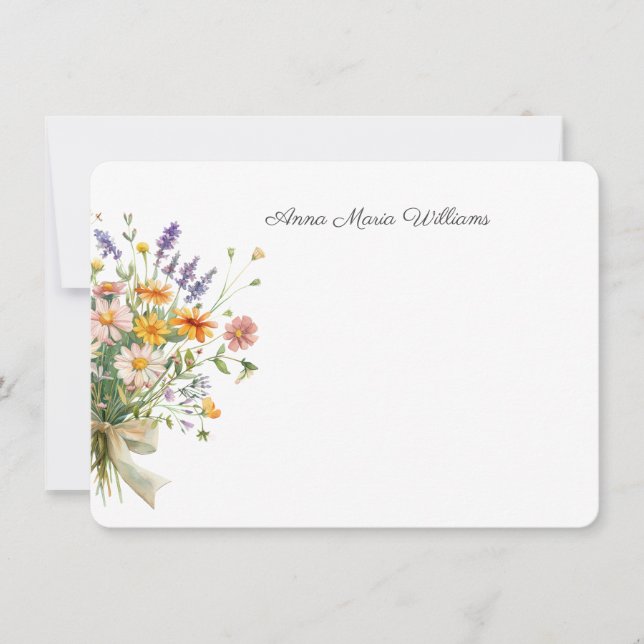 Elegant Chic Floral Note Card (Front)