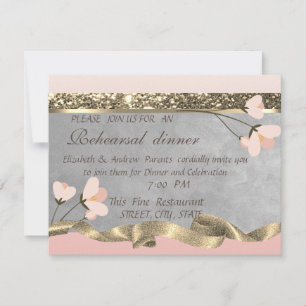 Elegant Chic Floral Rehearsal Dinner Invitation