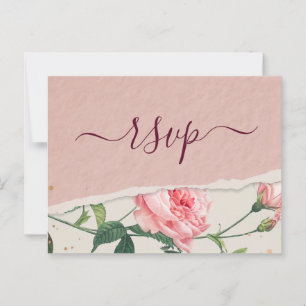 Elegant  chic   Floral   RSVP Postcard