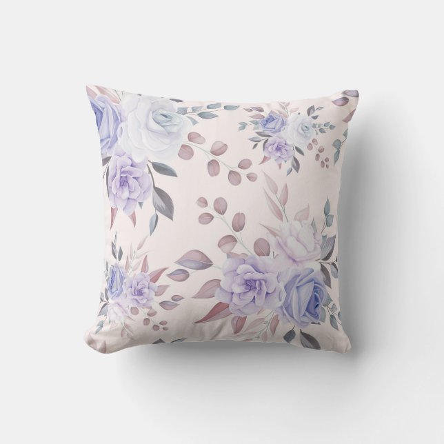 Elegant chic floral throw pillow (Front)