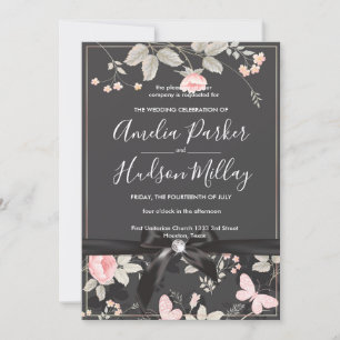 Elegant chic Floral  wedding invitation