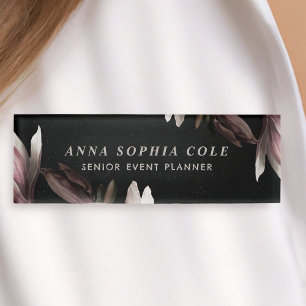 Elegant Chic Flowers Employee Staff Name Tag