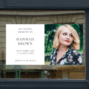 Elegant Chic Funeral Memorial Celebration of Life Window Cling
