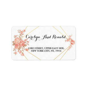 Elegant chic Geometric Modern Frame Address Label