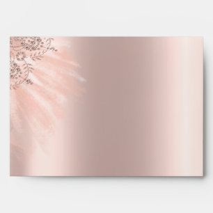 Elegant Chic Glitter Bokeh Ombre Rose Gold Envelope