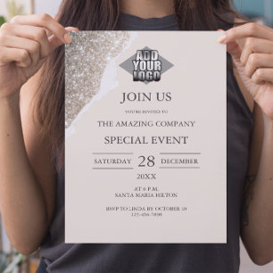 Elegant Chic Glitter & Neutral Event  Invitation