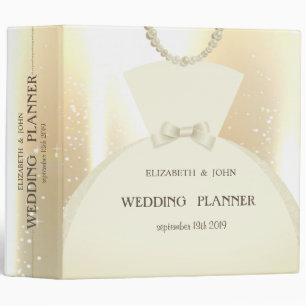 Elegant Chic Gold Bride Dress Wedding Binder