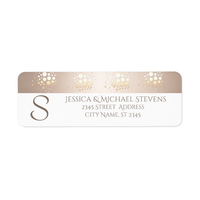 Elegant chic gold/bronze confetti monogram wedding (Front)