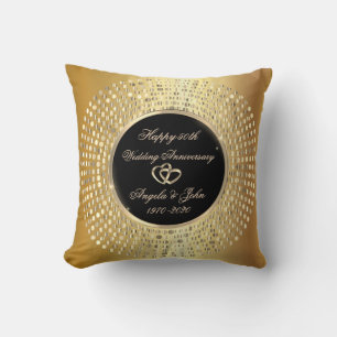 Elegant Chic Gold Dots 50th Wedding Anniversary Throw Pillow