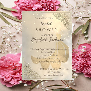 Elegant Chic Gold Dress  Bridal Shower Invitation