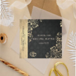 Elegant Chic Gold Flowers Hearts,Black Damask Binder<br><div class="desc">Elegant  wedding planner.</div>