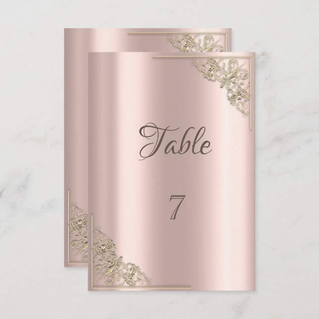 Elegant Chic Gold Frame Rose Gold Invitation (Front/Back)