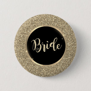 Elegant Chic Gold Glitter 2 Inch Round Button