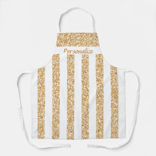 Elegant Chic Gold Glitter Pattern Personalized Apr Apron