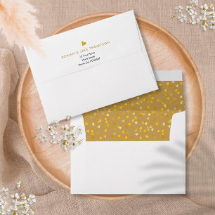 Elegant Chic Gold Heart Return Address Envelope
