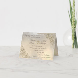 Elegant Chic Gold Hearts Wedding Invitation