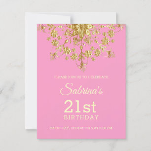 Elegant Chic Gold Invitation Anniversaire