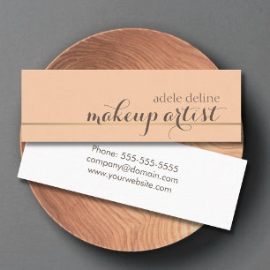 Elegant Chic Gold Line Makeup Artist Mini Business Card