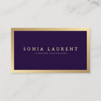 Elegant chic gold metallic dark purple minimalist