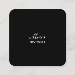 Elegant chic gold modern square minimalist black   square business card