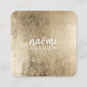 Elegant chic gold modern square minimalist white square business card