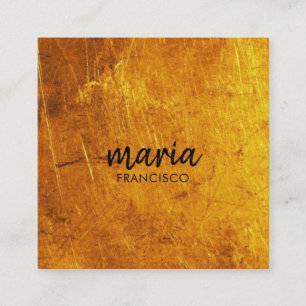 Elegant chic gold modern square minimalist white square business card