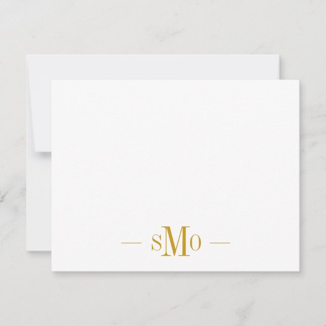 Elegant Chic Gold Monogram 3 Initials  Card (Front)