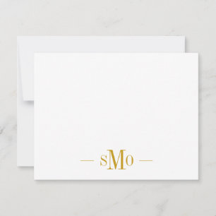 Elegant Chic Gold Monogram 3 Initials Card