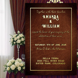 Elegant Chic Gold on Brown Leather Wedding