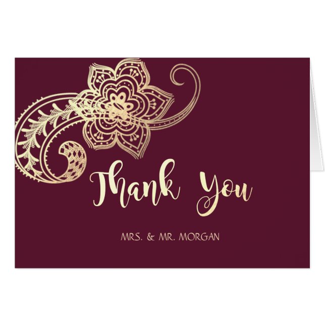 Elégant Chic Gold Paisley (Devant Horizontal)