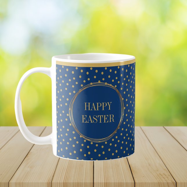 Elegant Chic Gold Polka Dots Happy Easter Coffee Mug (Elegant Chic Gold Polka Dots Happy Easter Coffee Mug)