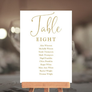 Elegant Chic Gold Seating Chart Table Number