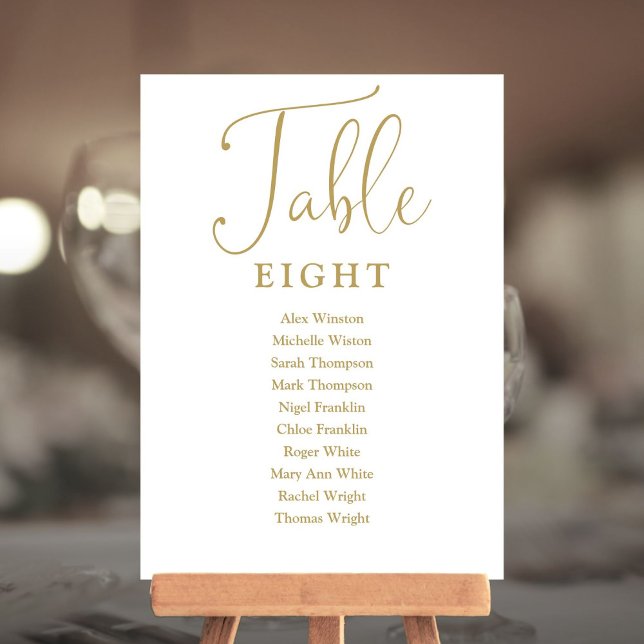 Elegant Chic Gold Seating Chart Table Number (Elegant Chic Gold Seating Chart Table Number)