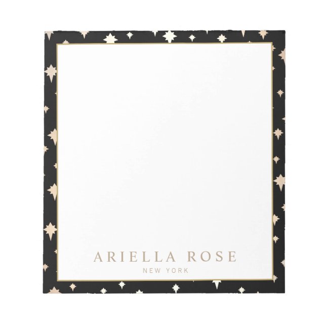 Elegant Chic Gold Stars Pattern Notepad (Front)