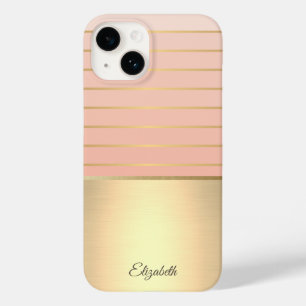 Elegant Chic Gold Striped Case-Mate iPhone 14 Case