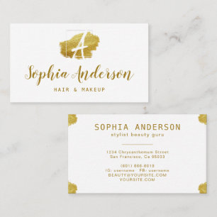 Elegant Chic Golden & Signature Script Business Bu Business Card
