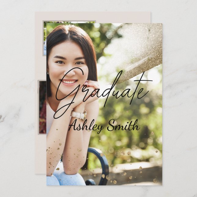 Elegant Chic  Graduation Invitation (Front/Back)