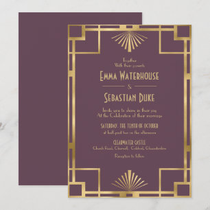 Elegant chic  Great Gatsby Art Deco Wedding Invita Invitation