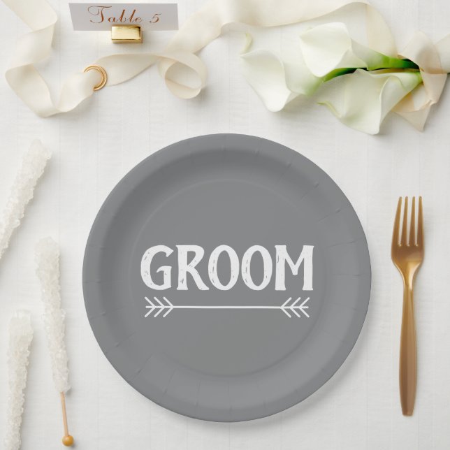elegant chic GROOM | Paper Plate (Wedding)