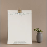 Elegant Chic Handwritten Script Sage Green  Letterhead<br><div class="desc">An "Elegant Modern Handwritten Script Sage Green Letterhead" blends sophistication with a fresh, contemporary touch. The soft sage green colour paired with flowing, modern handwritten script creates a stylish and refined look. This letterhead is perfect for businesses aiming to convey a sense of elegance and creativity while maintaining a professional...</div>