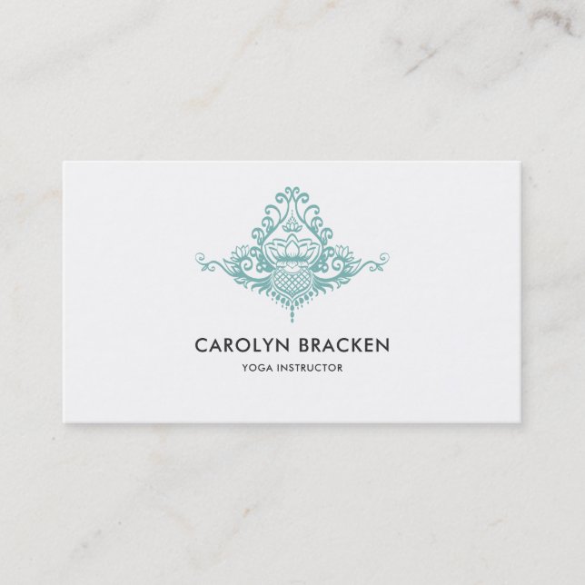 Elegant Chic Henna Mehendi Mandala Pattern Business Card (Front)