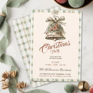 Élégant Chic Invitation de Fête de Noël à Carreaux