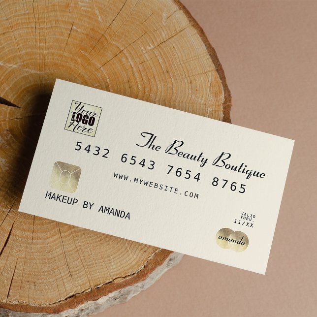 Élégant Chic Ivory Gold Luxury Carte de crédit Log (Elegant Chic Ivory Gold Luxury Credit Card Logo )