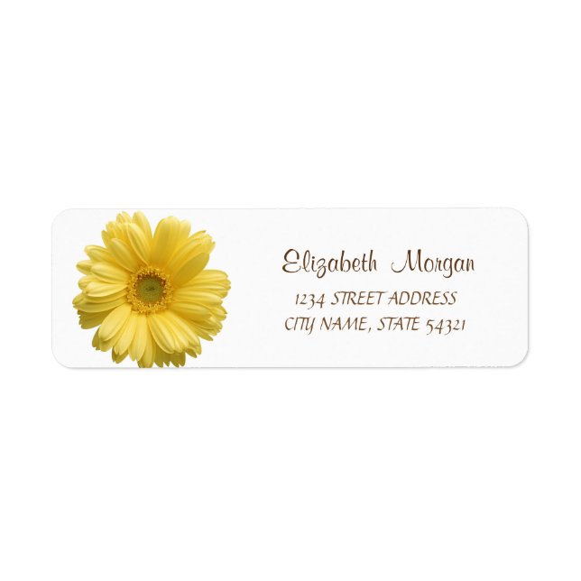 Élégant Chic, Jaune Étiquette de adresse de margue (Devant)