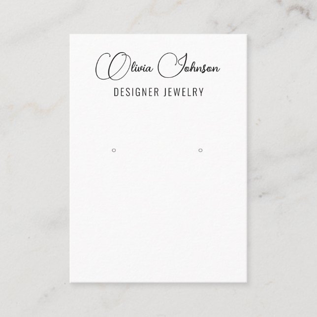Elegant Chic Jewellery Earring Display  Business Card (Front)