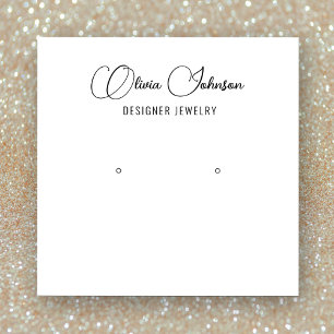 Elegant Chic Jewellery Earring Display  Square Business Card